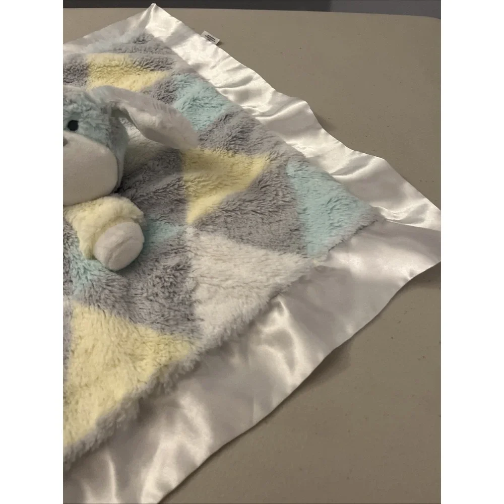 Security Blanket Lovey Baby Essentials Dog Puppy Gray Softy Satin Cuddletoy